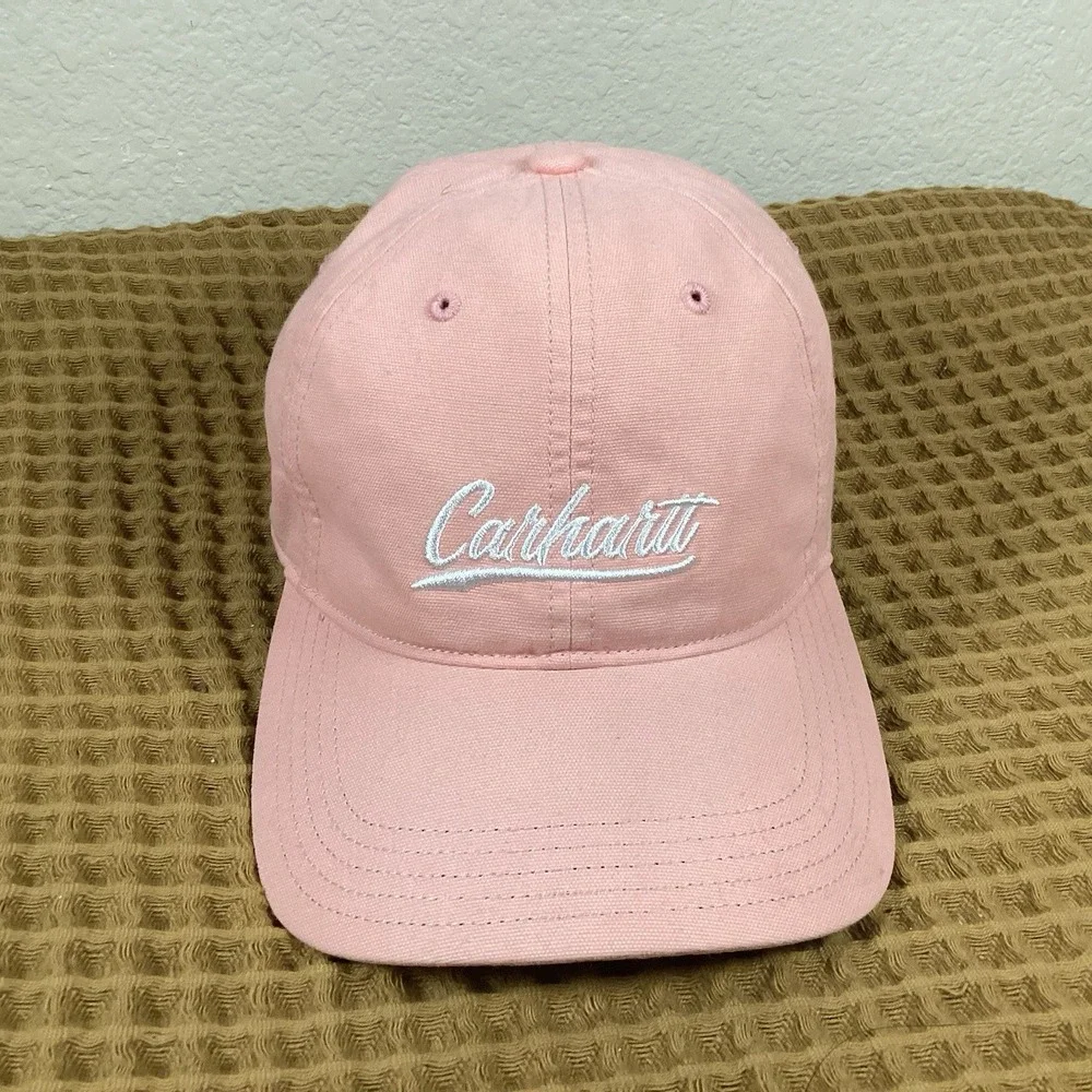Carhartt Force Canvas Script Graphic Baseball Cap Hat Salmon Pink OS